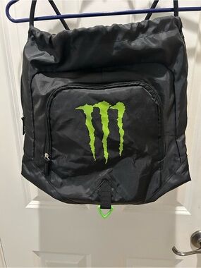 Black Backpack with Neon Green Logo - Men's Bag